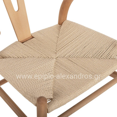 DINING CHAIR BRAVE HM8695.11 BEECH WOOD IN NATURAL-ROPE IN NATURAL 54.5x53x75Hcm
