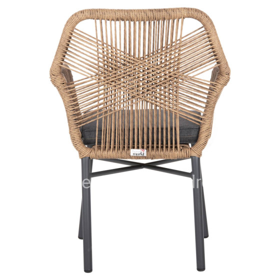 ΠΟΛΥΘΡΟΝΑ TOPIN HM6048.03 ΑΛΟΥΜΙΝΙΟ ΑΝΘΡΑΚΙ-P.E. RATTAN ΜΠΕΖ-ΜΑΞΙΛΑΡΙ ΑΝΘΡΑΚΙ