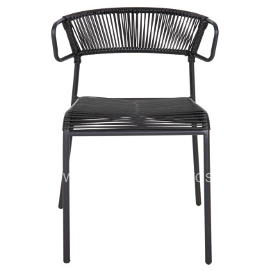 CHAIR SUKI HM6053.02 METAL AND SYNTHETIC RATTAN IN BLACK COLOR 54x62x80Hcm.