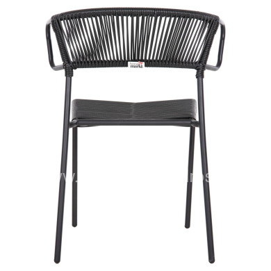 CHAIR SUKI HM6053.02 METAL AND SYNTHETIC RATTAN IN BLACK COLOR 54x62x80Hcm.