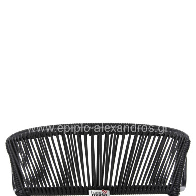 CHAIR SUKI HM6053.02 METAL AND SYNTHETIC RATTAN IN BLACK COLOR 54x62x80Hcm.