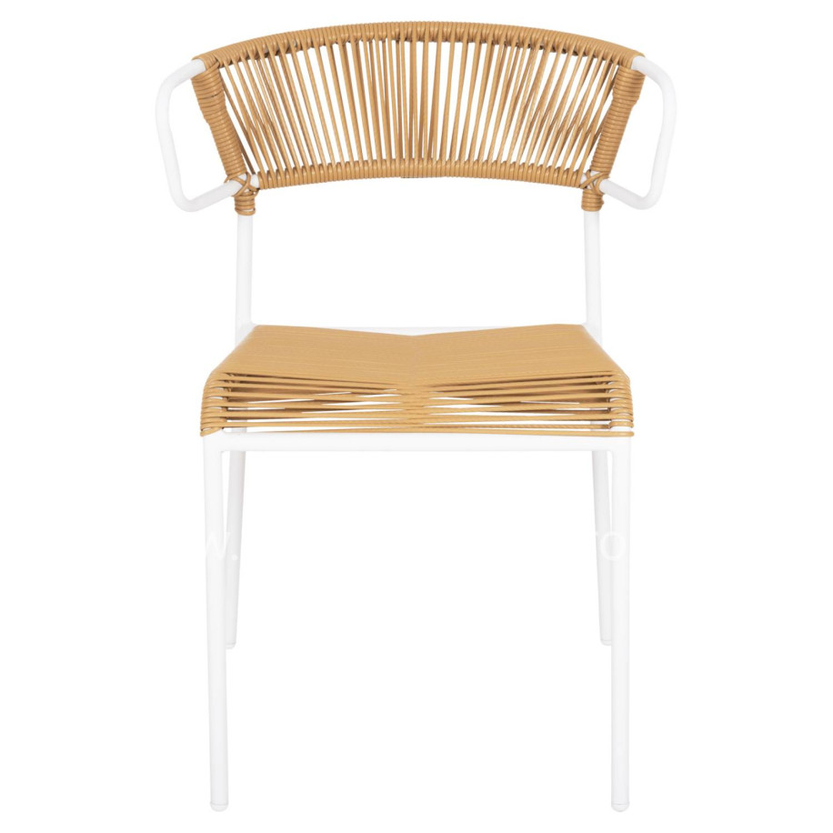 CHAIR SUKI HM6053.01 METAL IN WHITE AND SYNTHETIC RATTAN IN NATURAL COLOR 54x62x80Hcm.