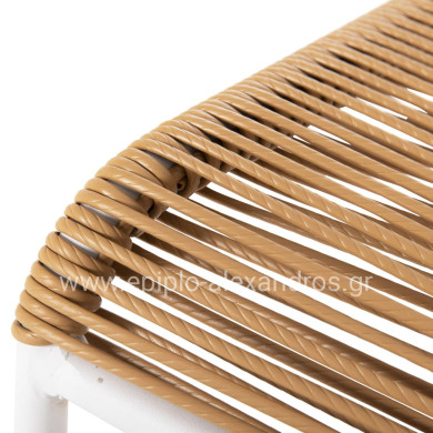 CHAIR SUKI HM6053.01 METAL IN WHITE AND SYNTHETIC RATTAN IN NATURAL COLOR 54x62x80Hcm.