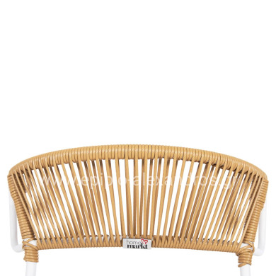 CHAIR SUKI HM6053.01 METAL IN WHITE AND SYNTHETIC RATTAN IN NATURAL COLOR 54x62x80Hcm.