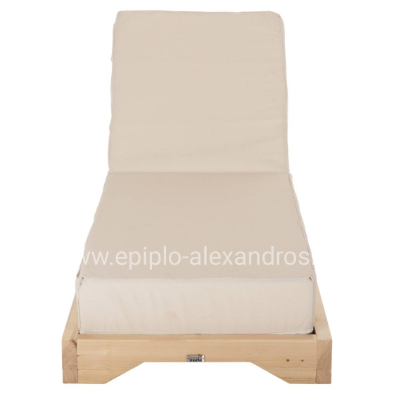 ΞΑΠΛΩΣΤΡΑ IKARIA ΜΕ ΠΟΔΙ HM10623.02 ΠΕΥΚΟ ΣΕ ΦΥΣΙΚΟ-ΜΠΕΖ TEXTILEΝΕ-ΜΑΞΙΛΑΡΙ 20εκ.