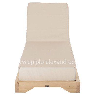 ΞΑΠΛΩΣΤΡΑ IKARIA ΜΕ ΠΟΔΙ HM10623.02 ΠΕΥΚΟ ΣΕ ΦΥΣΙΚΟ-ΜΠΕΖ TEXTILEΝΕ-ΜΑΞΙΛΑΡΙ 20εκ.