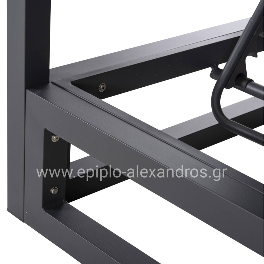 DOUBLE LOUNGE SUNBEDS IN A CUBE WITH SUNSHADES GALLANT HM6097.01 ALUMINUM IN GREY 2x2x2m