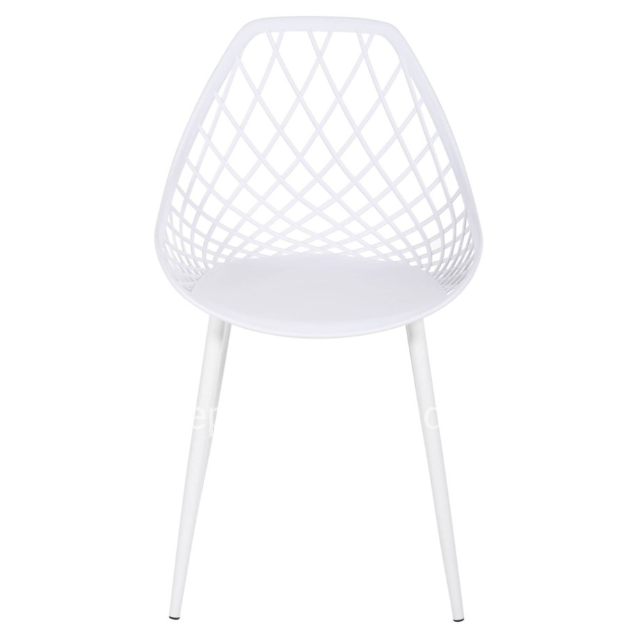 CHAIR POLYPROPYLENE LIO HM9524.11 IN WHITE COLOR WITH WHITE METAL LEGS 52x53x82Hcm.
