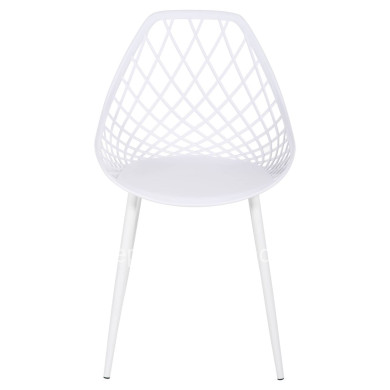 CHAIR POLYPROPYLENE LIO HM9524.11 IN WHITE COLOR WITH WHITE METAL LEGS 52x53x82Hcm.
