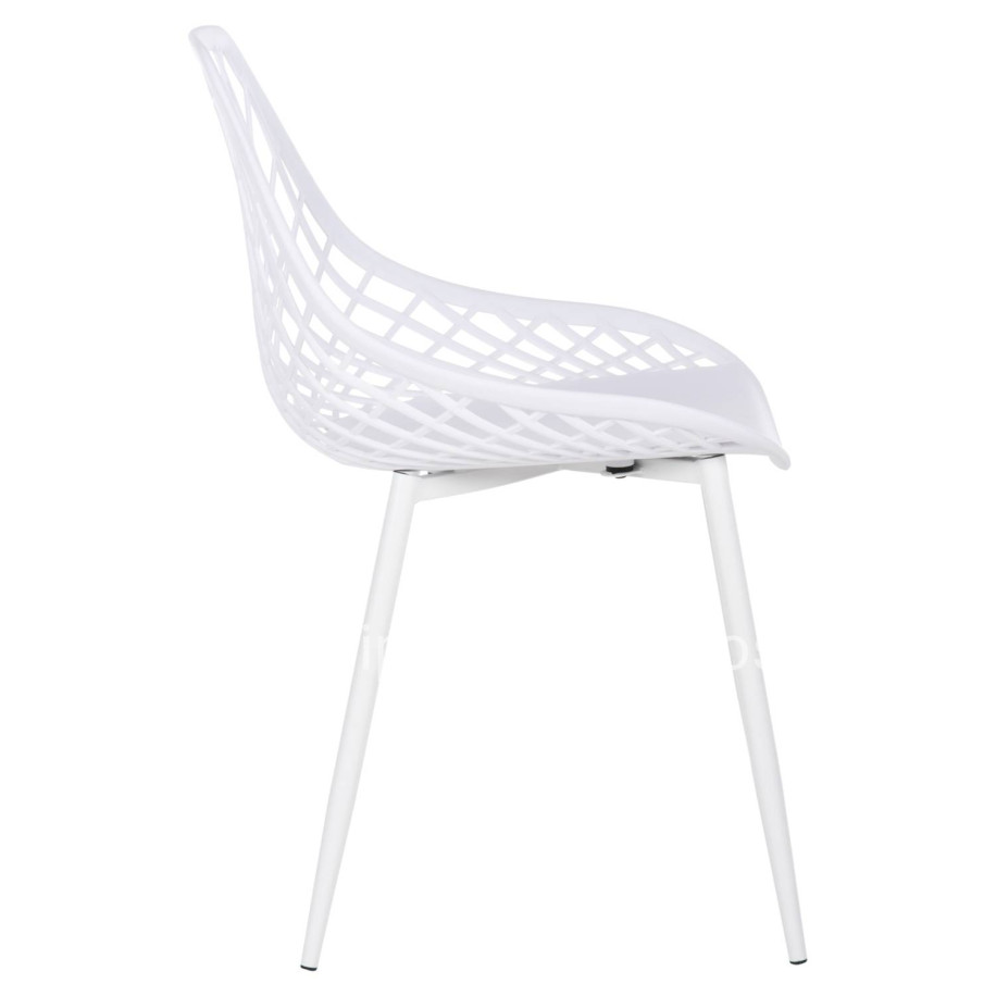 CHAIR POLYPROPYLENE LIO HM9524.11 IN WHITE COLOR WITH WHITE METAL LEGS 52x53x82Hcm.