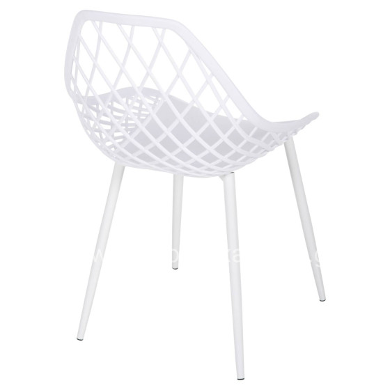 CHAIR POLYPROPYLENE LIO HM9524.11 IN WHITE COLOR WITH WHITE METAL LEGS 52x53x82Hcm.
