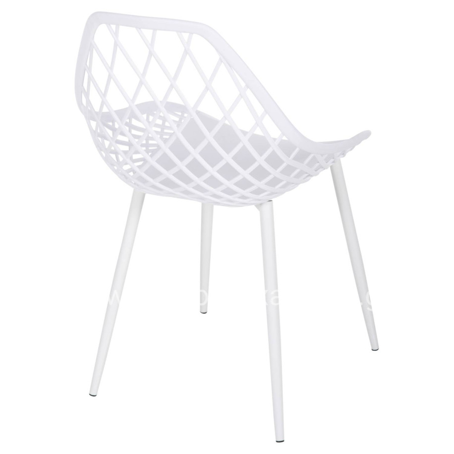 CHAIR POLYPROPYLENE LIO HM9524.11 IN WHITE COLOR WITH WHITE METAL LEGS 52x53x82Hcm.