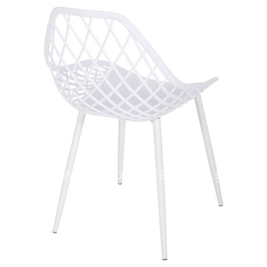 CHAIR POLYPROPYLENE LIO HM9524.11 IN WHITE COLOR WITH WHITE METAL LEGS 52x53x82Hcm.