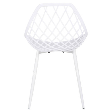 CHAIR POLYPROPYLENE LIO HM9524.11 IN WHITE COLOR WITH WHITE METAL LEGS 52x53x82Hcm.