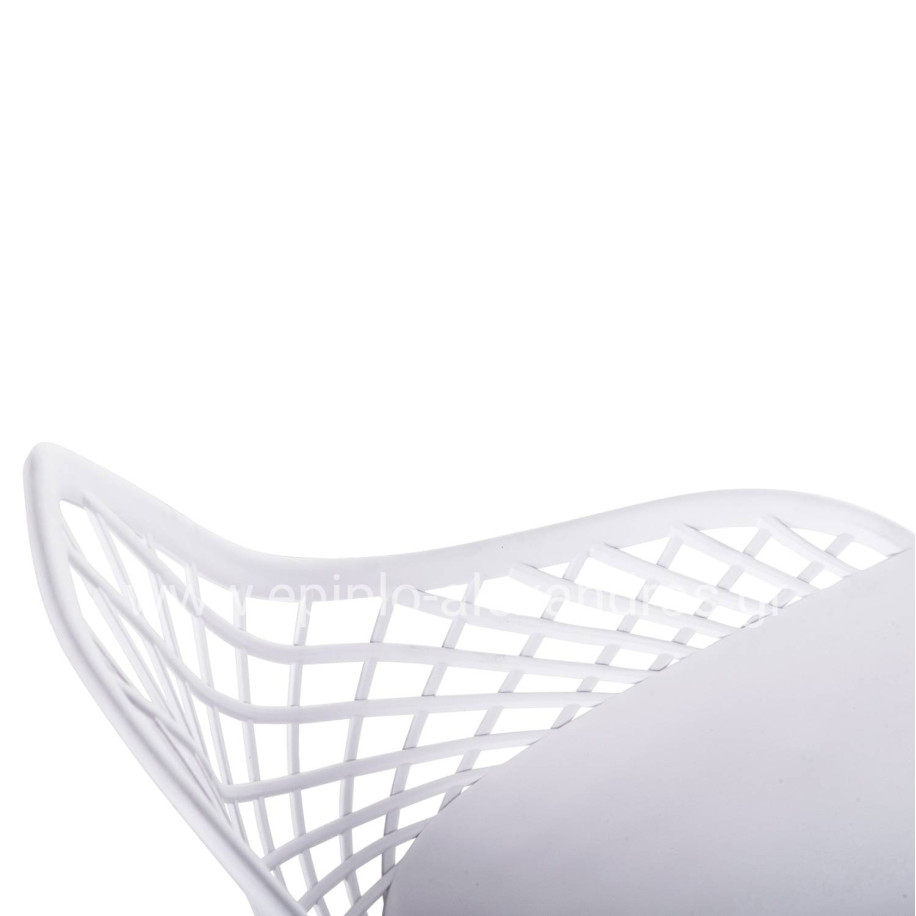CHAIR POLYPROPYLENE LIO HM9524.11 IN WHITE COLOR WITH WHITE METAL LEGS 52x53x82Hcm.