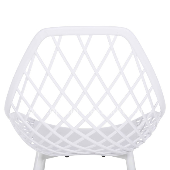 CHAIR POLYPROPYLENE LIO HM9524.11 IN WHITE COLOR WITH WHITE METAL LEGS 52x53x82Hcm.