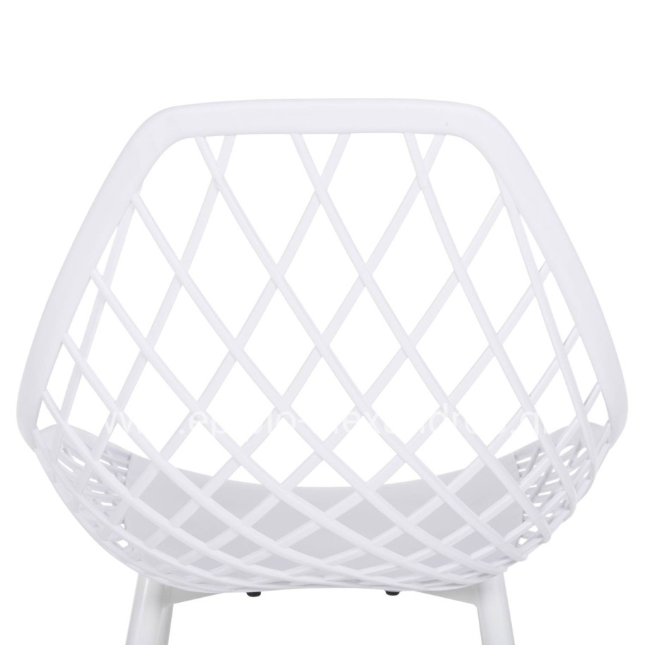 CHAIR POLYPROPYLENE LIO HM9524.11 IN WHITE COLOR WITH WHITE METAL LEGS 52x53x82Hcm.