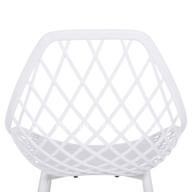 CHAIR POLYPROPYLENE LIO HM9524.11 IN WHITE COLOR WITH WHITE METAL LEGS 52x53x82Hcm.