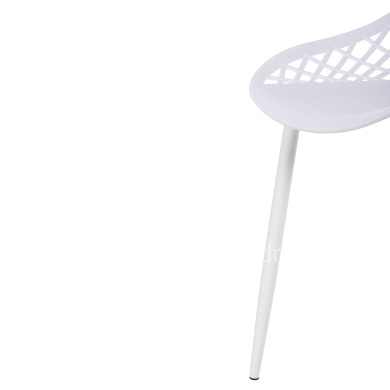 CHAIR POLYPROPYLENE LIO HM9524.11 IN WHITE COLOR WITH WHITE METAL LEGS 52x53x82Hcm.