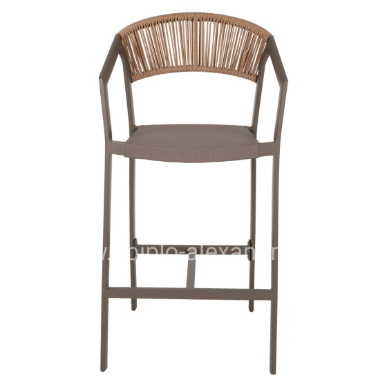 ΣΚΑΜΠΟ ΑΛΟΥΜΙΝΙΟΥ ΣΑΜΠΑΝΙ ΜΕ ΜΠΡΑΤΣΑ RATTAN & TEXTLINE 56x58x105Yεκ.HM5892.23