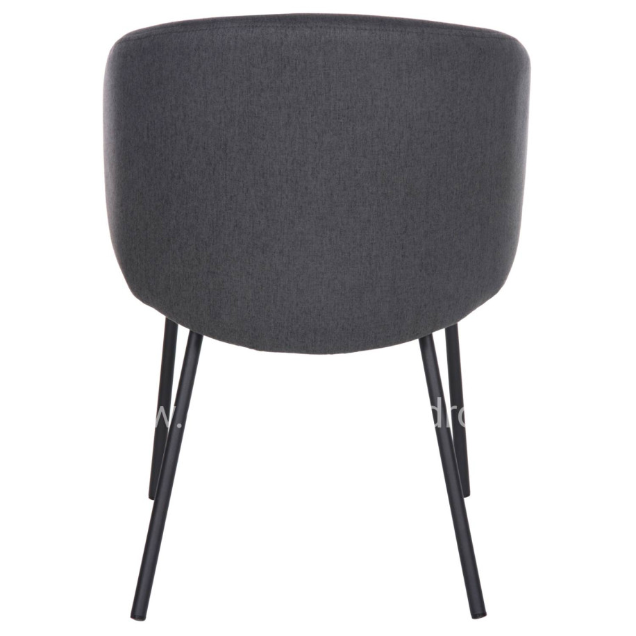 ΚΑΡΕΚΛΑ ISIAH HM9615.01 ΓΚΡΙ ΥΦΑΣΜΑ-ΜΑΥΡΑ ΜΕΤΑΛΛΙΚΑ ΠΟΔΙΑ 56x56x76Υ εκ.