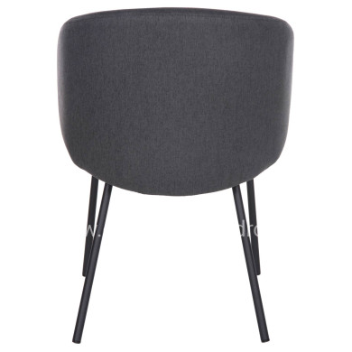 ΚΑΡΕΚΛΑ ISIAH HM9615.01 ΓΚΡΙ ΥΦΑΣΜΑ-ΜΑΥΡΑ ΜΕΤΑΛΛΙΚΑ ΠΟΔΙΑ 56x56x76Υ εκ.