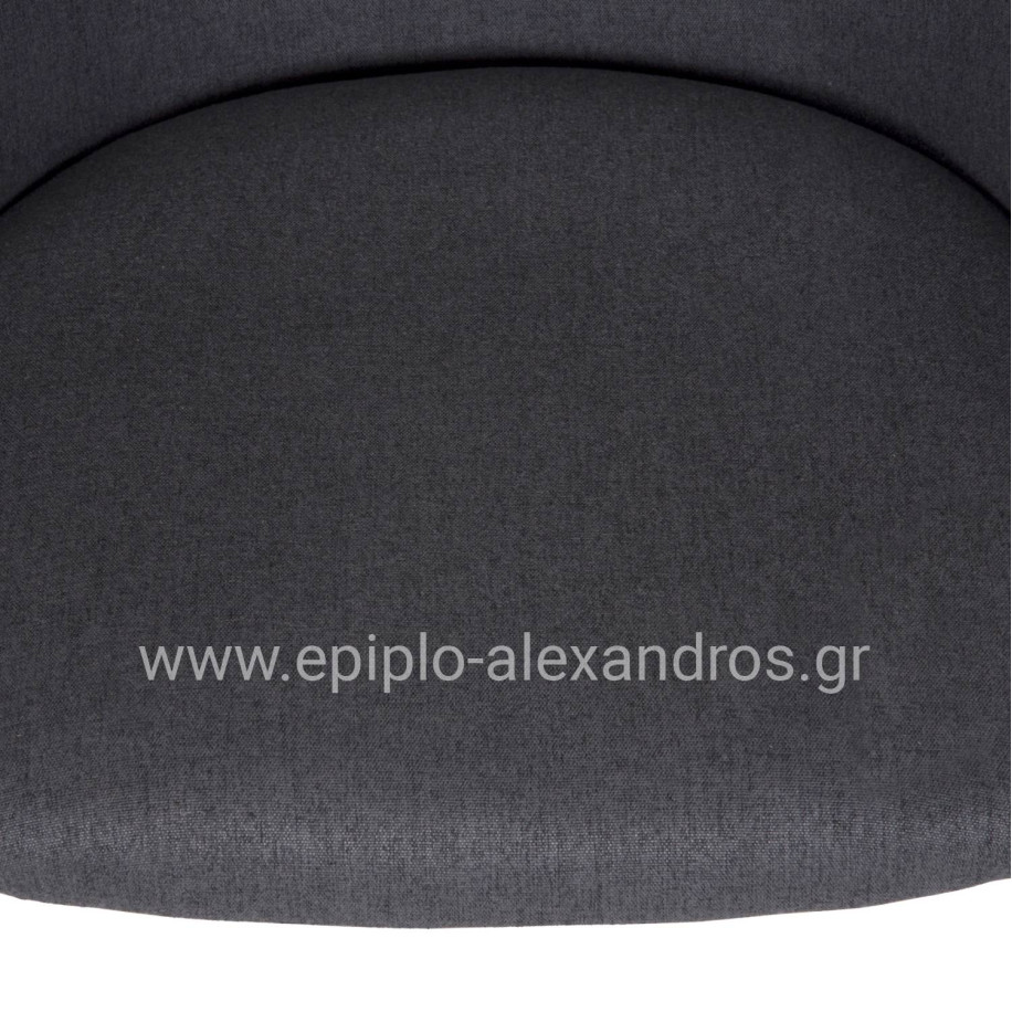 ΚΑΡΕΚΛΑ ISIAH HM9615.01 ΓΚΡΙ ΥΦΑΣΜΑ-ΜΑΥΡΑ ΜΕΤΑΛΛΙΚΑ ΠΟΔΙΑ 56x56x76Υ εκ.