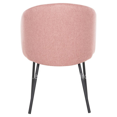 DINING CHAIR ISIAH HM9615.02 DUSTY PINK FABRIC-BLACK METAL LEGS 56x56x76Hcm.
