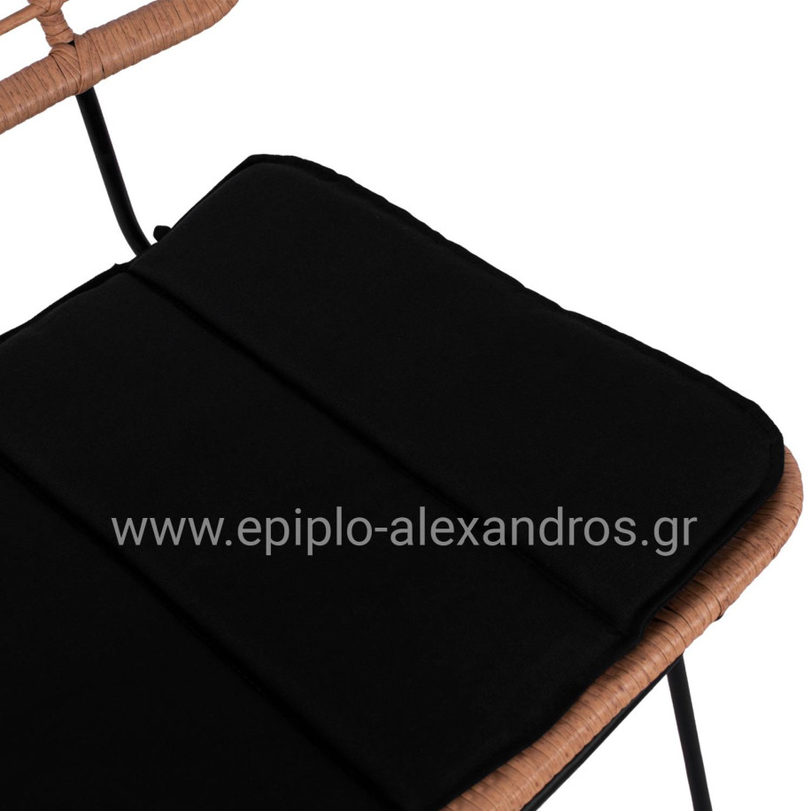 ΚΑΡΕΚΛΑ ΕΞ.ΧΩΡΟΥ ALLEGRA HM5454.11 ΜΕΤΑΛΛΟ&ΜΑΞΙΛΑΡΙ ΜΑΥΡΟ-ΜΠΕΖ WICKER 50,5x49,5x88Υεκ