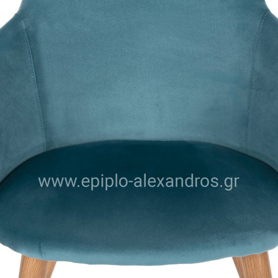 ΠΟΛΥΘΡΟΝΑΚΙ IVY ΒΕΛΟΥΔΟ ΤΙΡΚΟΥΑΖ ΚΑΙ ΜΕΤΑΛΛΙΚΑ ΠΟΔΙΑ HM8546.05 53x55x79Υεκ.