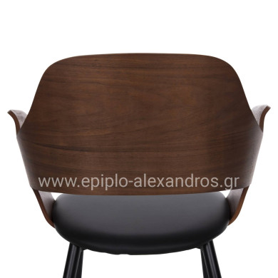 ΚΑΡΕΚΛΑ VELP HM9616.03 ΞΥΛΟ ΣΕ ΚΑΡΥΔΙ-ΜΑΥΡΟ PU-ΜΑΥΡΑ ΜΕΤΑΛ. ΠΟΔΙΑ 55,5x50x79Υεκ.