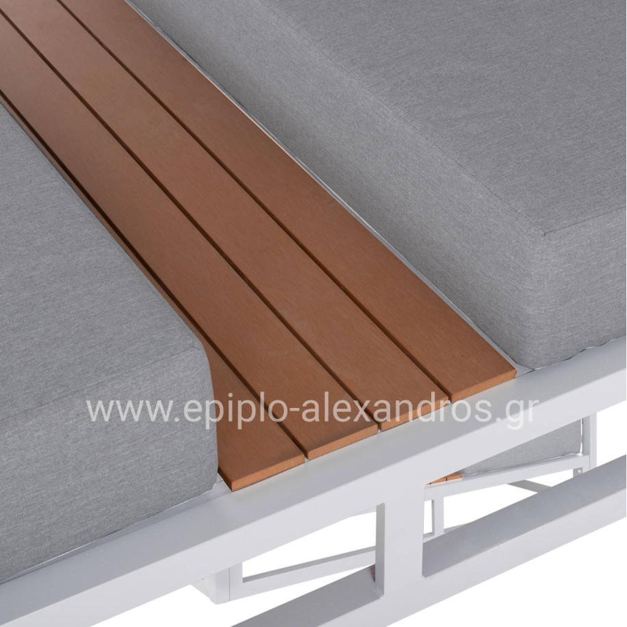 ΔΙΠΛΗ ΞΑΠΛΩΣΤΡΑ ΑΛΟΥΜΙΝΙΟΥ ΠΑΡΑΛΙΑΣ ΜΕ ΣΚΙΑΣΤΡΟ ΚΥΒΟΣ GALLANT HM6097.02 ΛΕΥΚΟ 2x2x2μ