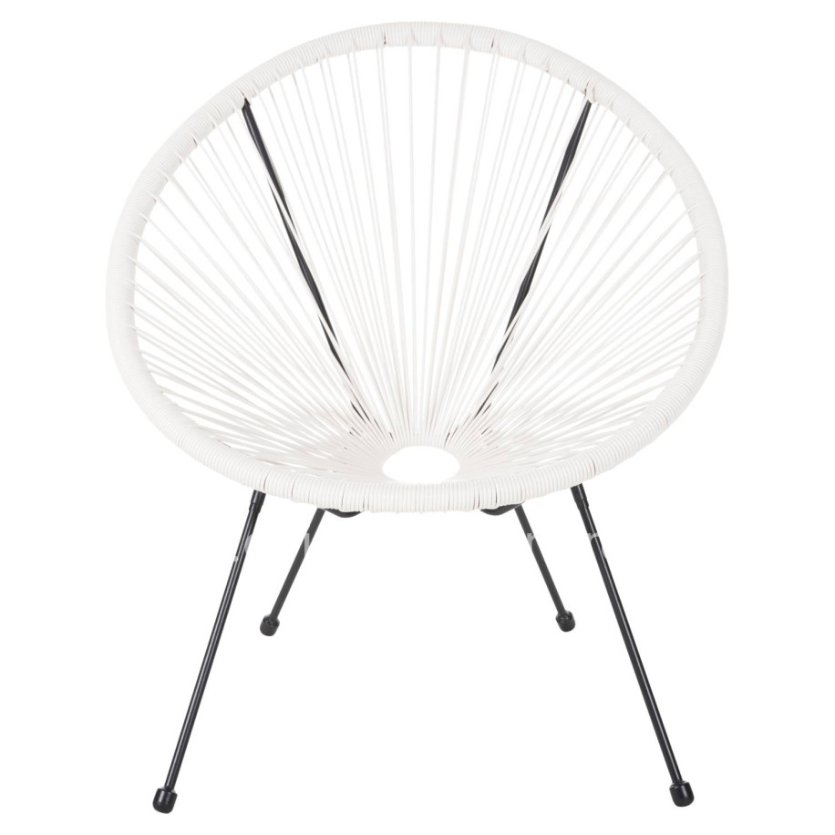 ARMCHAIR OUTDOOR NEST-TYPE ACAPULCO HM5872.12 BLACK METAL-SYNTHETIC RATTAN IN WHITE 71x72x80Hcm.