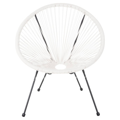 ARMCHAIR OUTDOOR NEST-TYPE ACAPULCO HM5872.12 BLACK METAL-SYNTHETIC RATTAN IN WHITE 71x72x80Hcm.