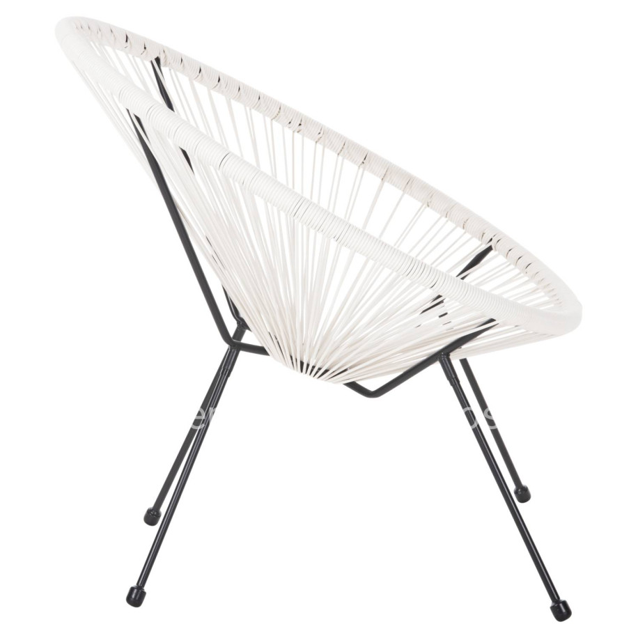 ARMCHAIR OUTDOOR NEST-TYPE ACAPULCO HM5872.12 BLACK METAL-SYNTHETIC RATTAN IN WHITE 71x72x80Hcm.