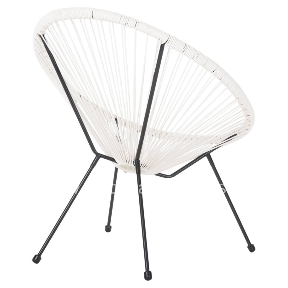 ARMCHAIR OUTDOOR NEST-TYPE ACAPULCO HM5872.12 BLACK METAL-SYNTHETIC RATTAN IN WHITE 71x72x80Hcm.