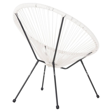 ARMCHAIR OUTDOOR NEST-TYPE ACAPULCO HM5872.12 BLACK METAL-SYNTHETIC RATTAN IN WHITE 71x72x80Hcm.