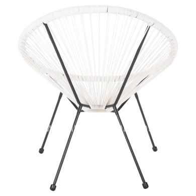 ARMCHAIR OUTDOOR NEST-TYPE ACAPULCO HM5872.12 BLACK METAL-SYNTHETIC RATTAN IN WHITE 71x72x80Hcm.
