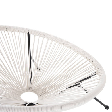 ARMCHAIR OUTDOOR NEST-TYPE ACAPULCO HM5872.12 BLACK METAL-SYNTHETIC RATTAN IN WHITE 71x72x80Hcm.