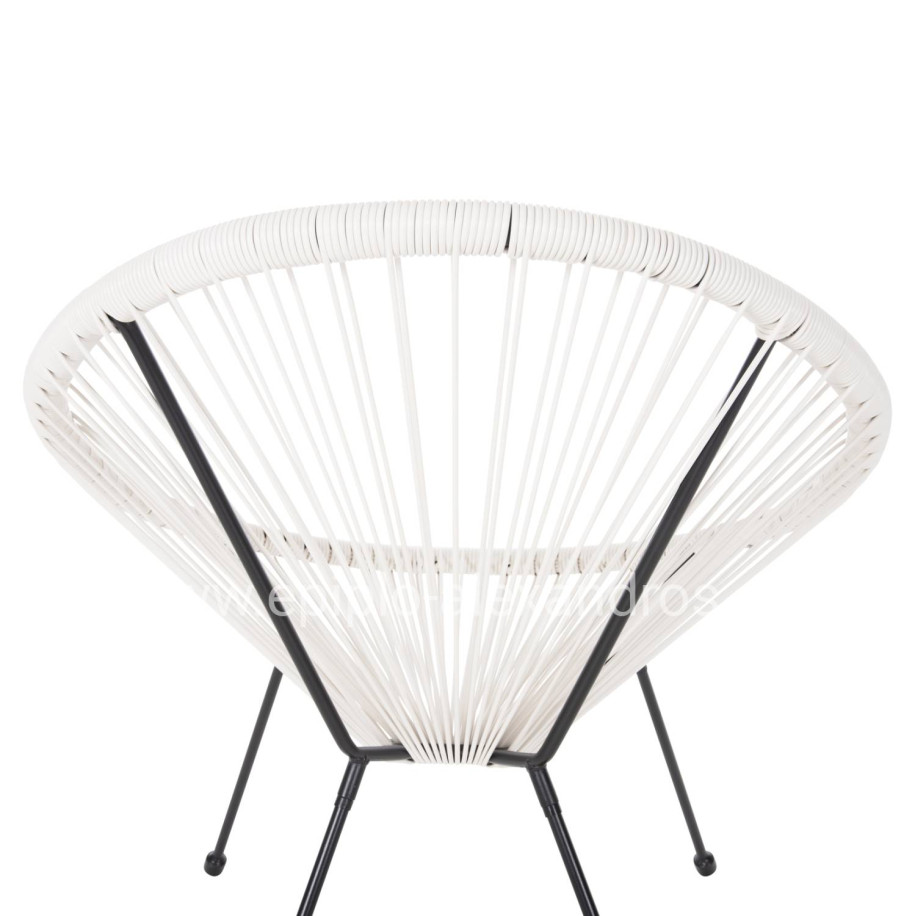 ARMCHAIR OUTDOOR NEST-TYPE ACAPULCO HM5872.12 BLACK METAL-SYNTHETIC RATTAN IN WHITE 71x72x80Hcm.