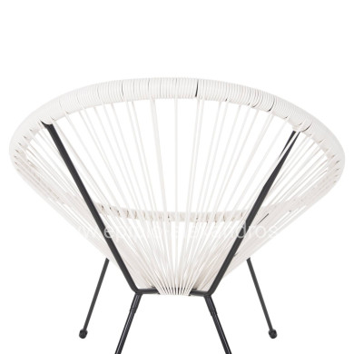 ARMCHAIR OUTDOOR NEST-TYPE ACAPULCO HM5872.12 BLACK METAL-SYNTHETIC RATTAN IN WHITE 71x72x80Hcm.