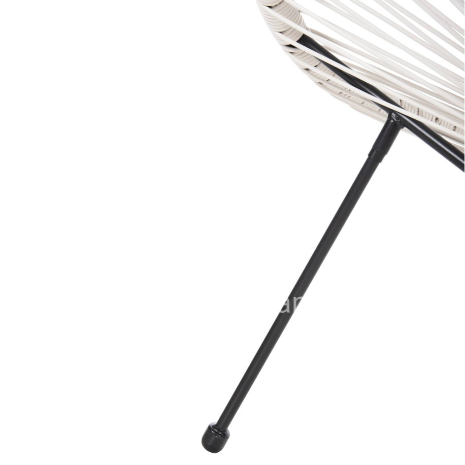 ARMCHAIR OUTDOOR NEST-TYPE ACAPULCO HM5872.12 BLACK METAL-SYNTHETIC RATTAN IN WHITE 71x72x80Hcm.