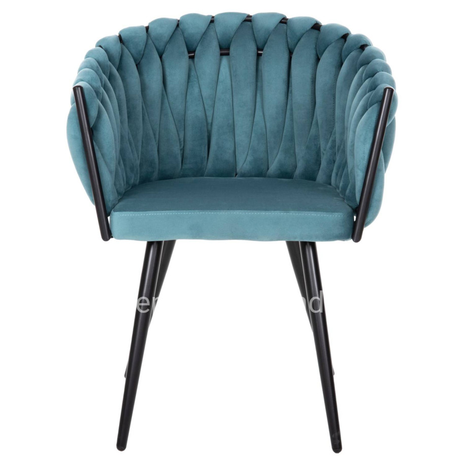CHAIR LUANDA HM8741.05 TURQUOISE VELVET-BLACK METALLIC LEGS 62x54x79Hcm.