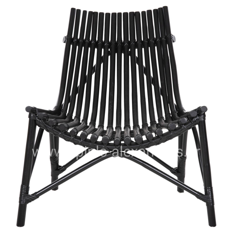CHAIR FOR OUTDOORS CELLION HM9812.02 RATTAN POLES IN BLACK COLOR 76x72x83Hcm.