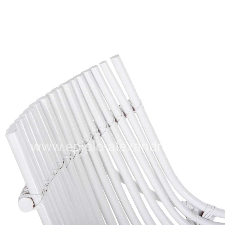 ΚΑΡΕΚΛΑ ΕΞΩΤ.ΧΩΡΟΥ CELLION HM9812.03 ΡΑΒΔΟΙ RATTAN ΣΕ ΛΕΥΚΟ ΧΡΩΜΑ 76x72x83Υεκ.