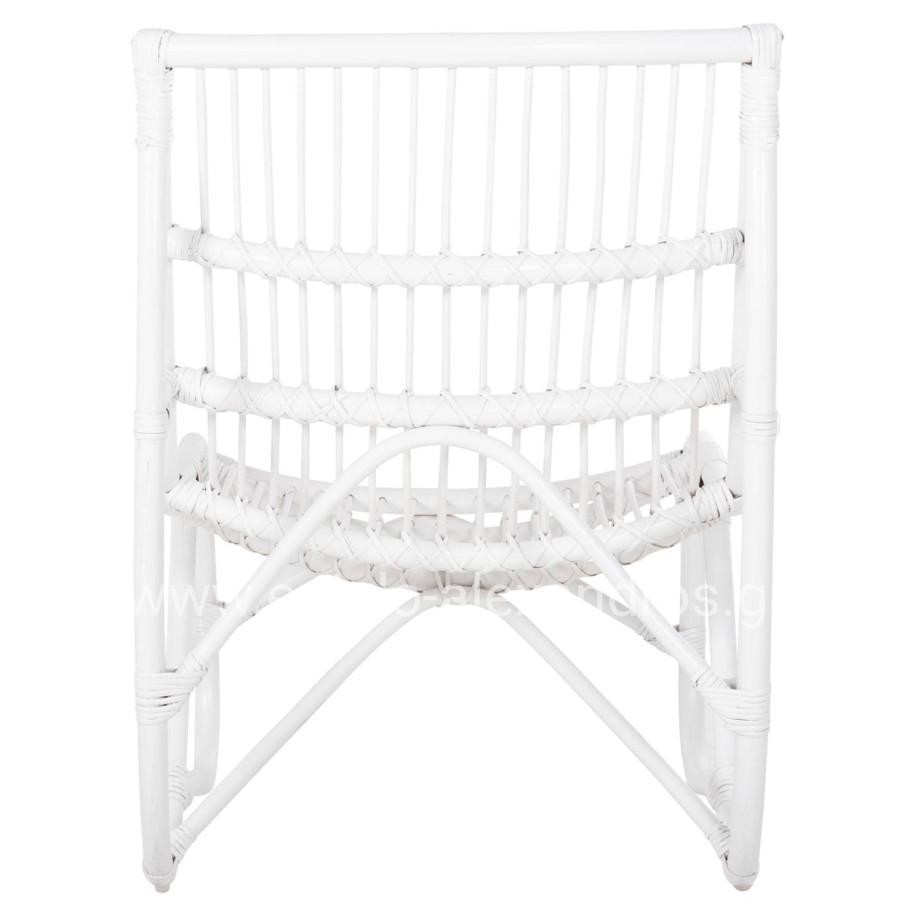 ARMCHAIR GRINN HM9815.03 RATTAN RODS IN WHITE COLOR 56.5x73.5x79.5H cm.