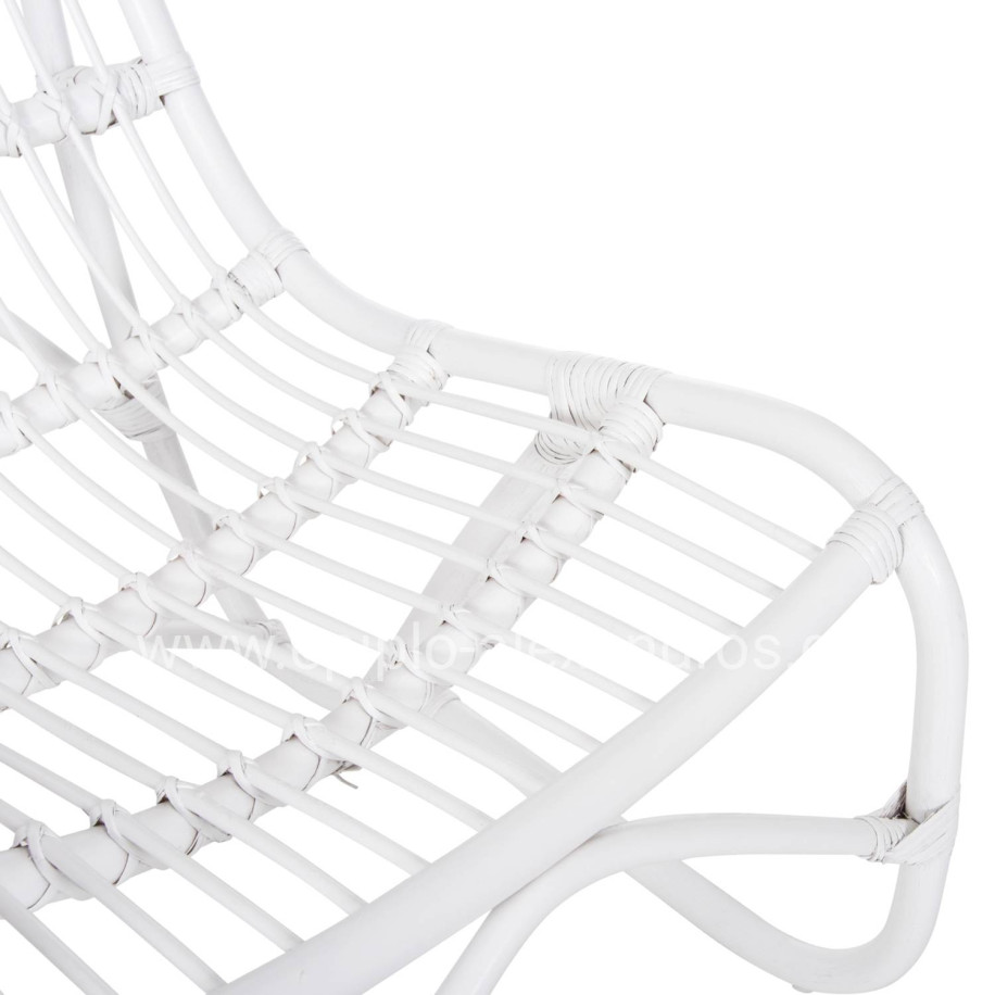 ARMCHAIR GRINN HM9815.03 RATTAN RODS IN WHITE COLOR 56.5x73.5x79.5H cm.