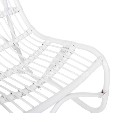 ARMCHAIR GRINN HM9815.03 RATTAN RODS IN WHITE COLOR 56.5x73.5x79.5H cm.