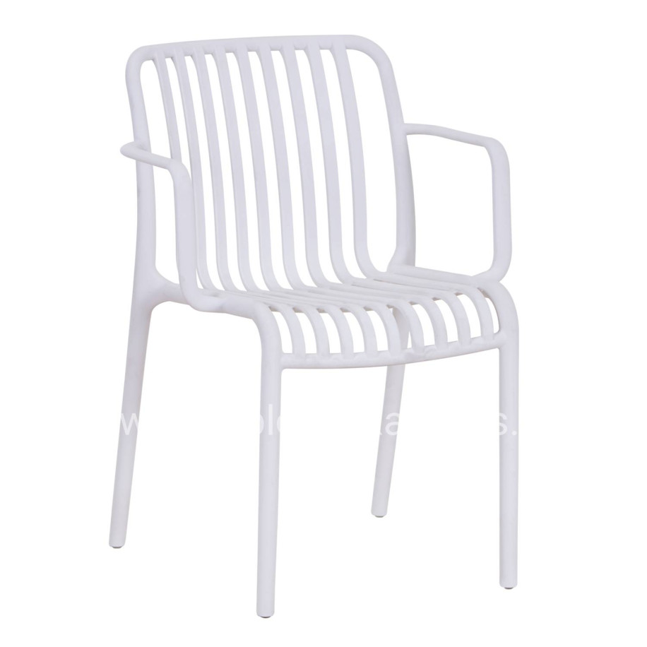 ARMCHAIR OUTDOOR CONVEE HM6105.01 POLYPROPYLENE IN WHITE 55x56x79H cm.