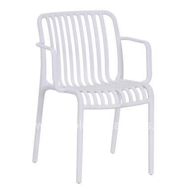 ARMCHAIR OUTDOOR CONVEE HM6105.01 POLYPROPYLENE IN WHITE 55x56x79H cm.